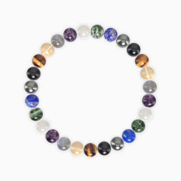 Tiger Eye, Black Tourmaline, Hematite and more Gemstone Bracelet