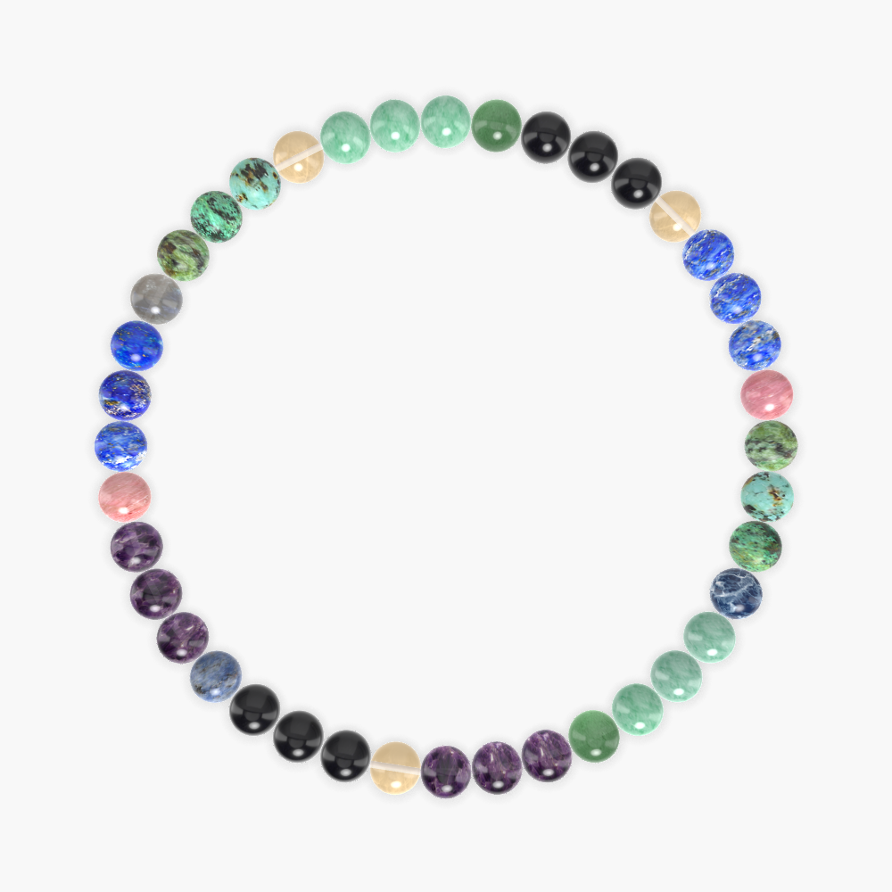Amethyst, Green Jade, African Turquoise and more Gemstone Bracelet