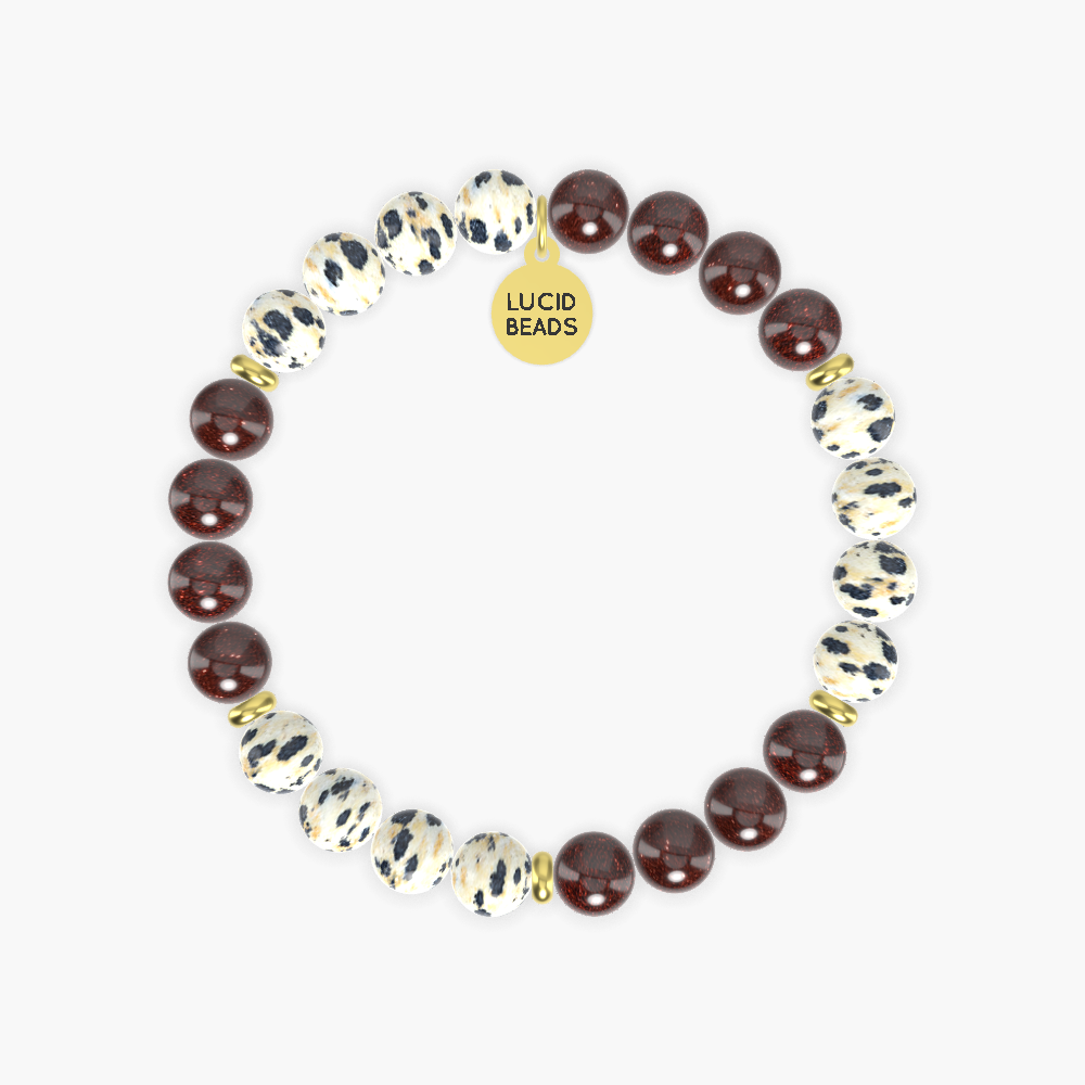 Garnet and Dalmatian Jasper Bracelet