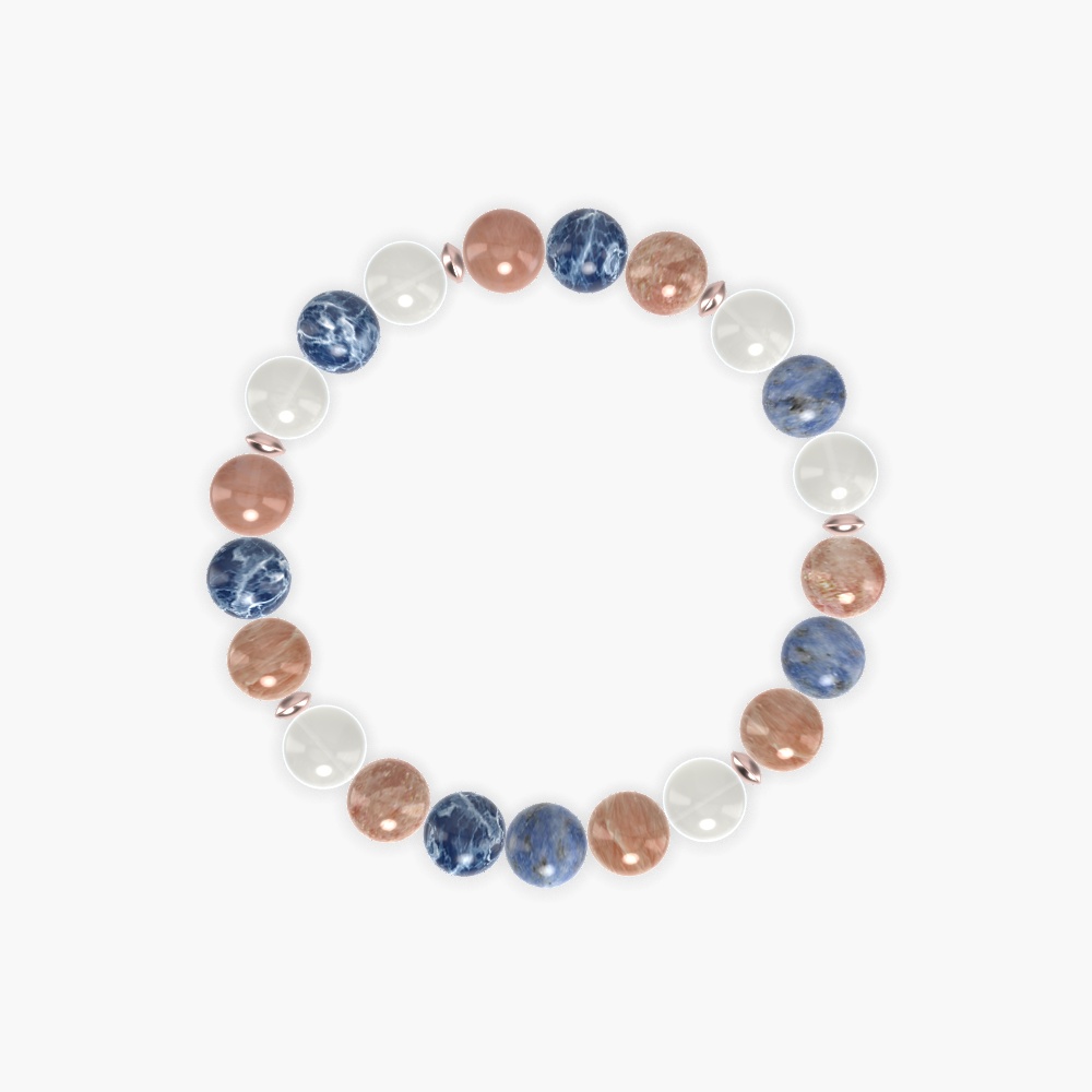 Sunstone, Sodalite and Moonstone Bracelet