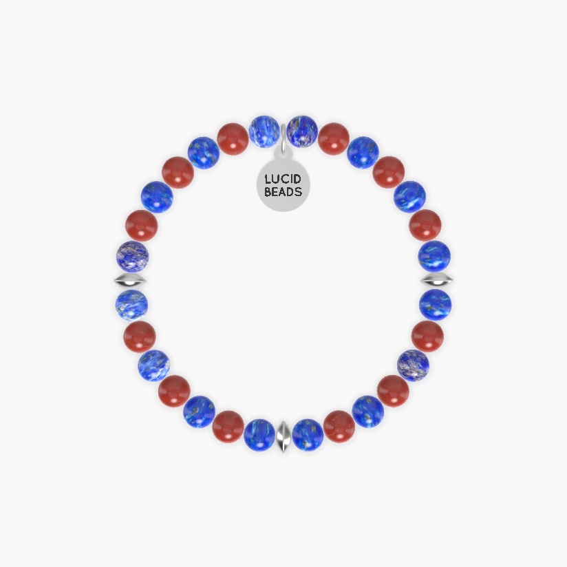 Lapis Lazuli and Red Jasper Bracelet