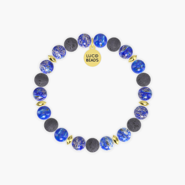 Lapis Lazuli and Lava Rock Bracelet