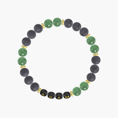 Lava Rock and Aventurine Bracelet