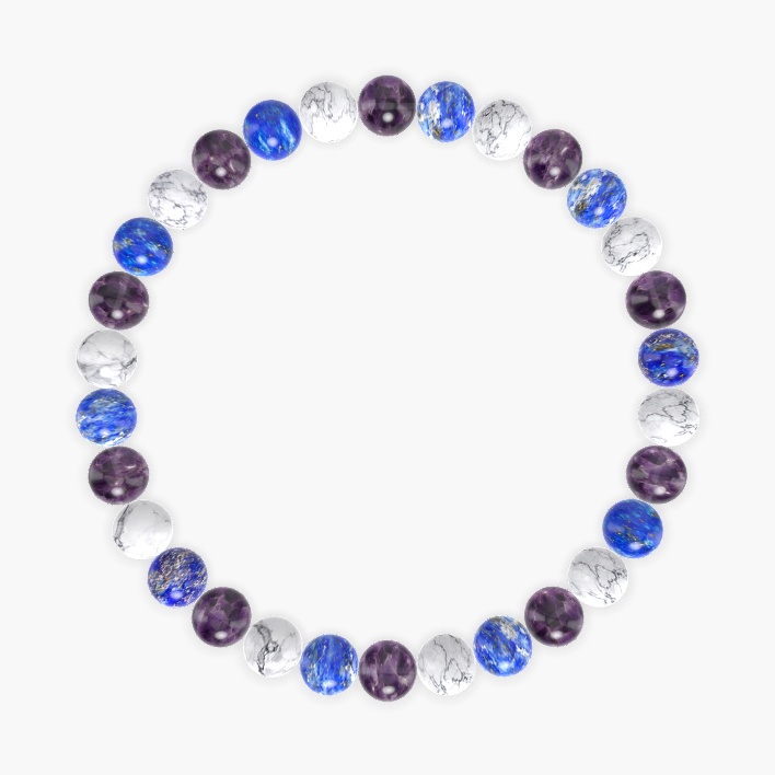 Amethyst, Howlite and Lapis Lazuli Bracelet