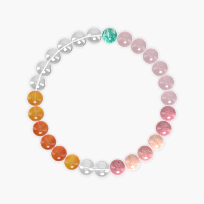 Clear Quartz, Rhodonite, Rose Quartz and more Gemstone Bracelet