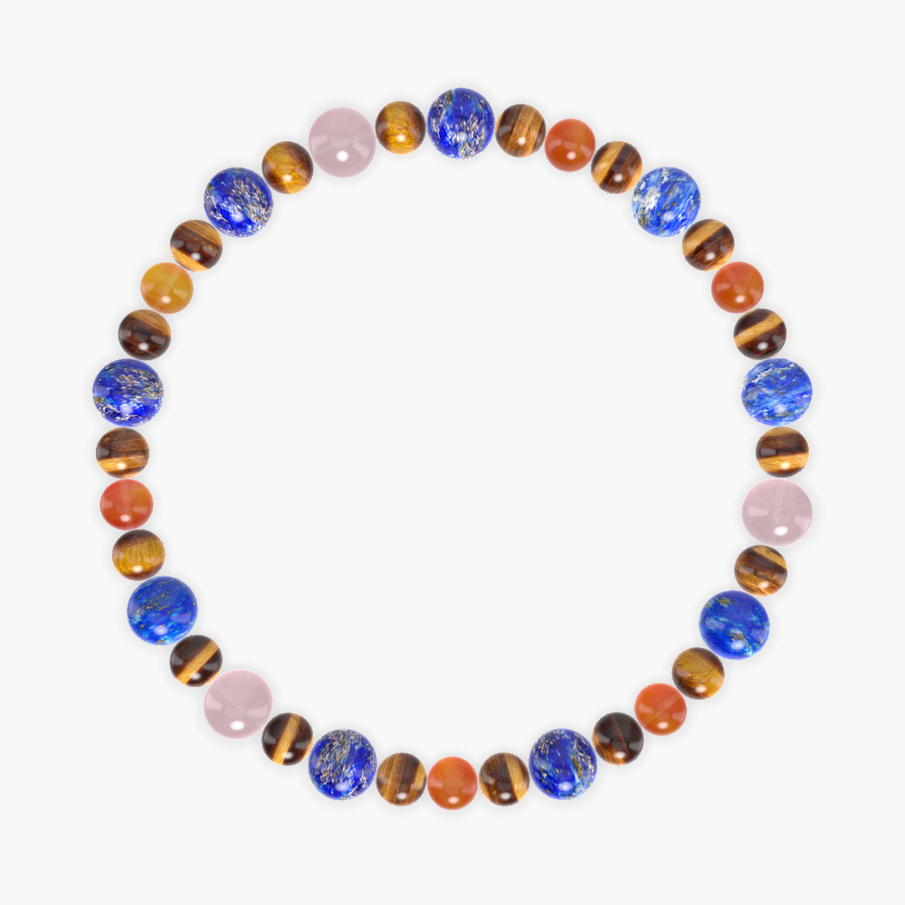 Tiger Eye, Lapis Lazuli, Carnelian and more Gemstone Bracelet
