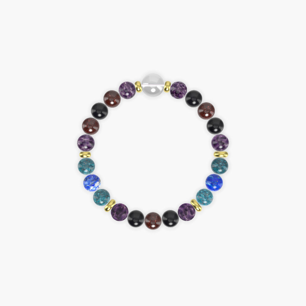 Amethyst, Black Obsidian, Garnet and more Gemstone Bracelet
