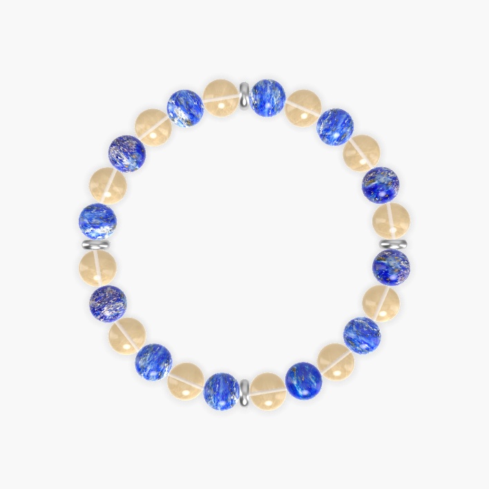 Citrine and Lapis Lazuli Bracelet