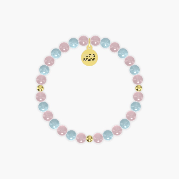 Serene Waterlight - Rose Quartz and Aquamarine Bracelet