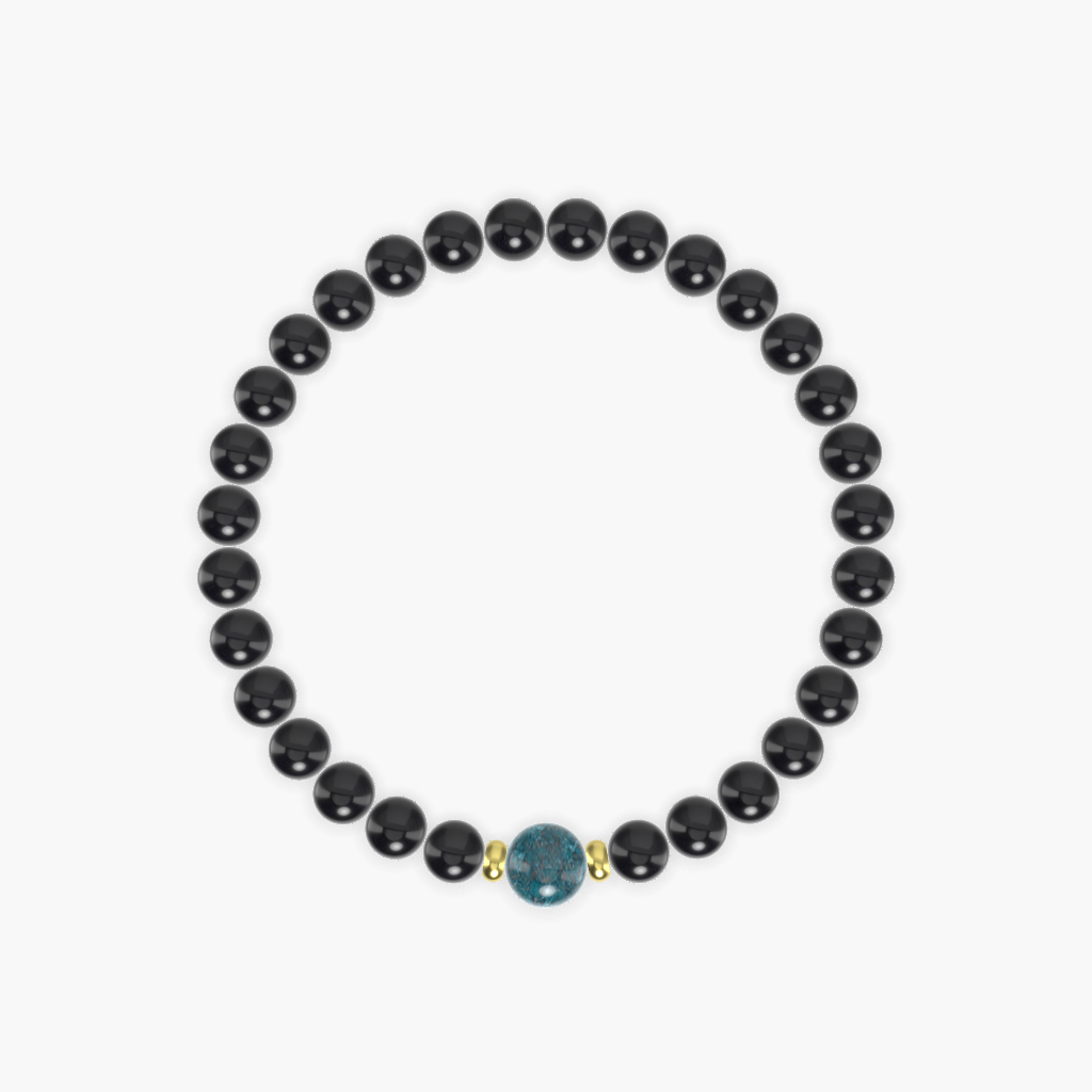 Black Obsidian and Apatite Bracelet