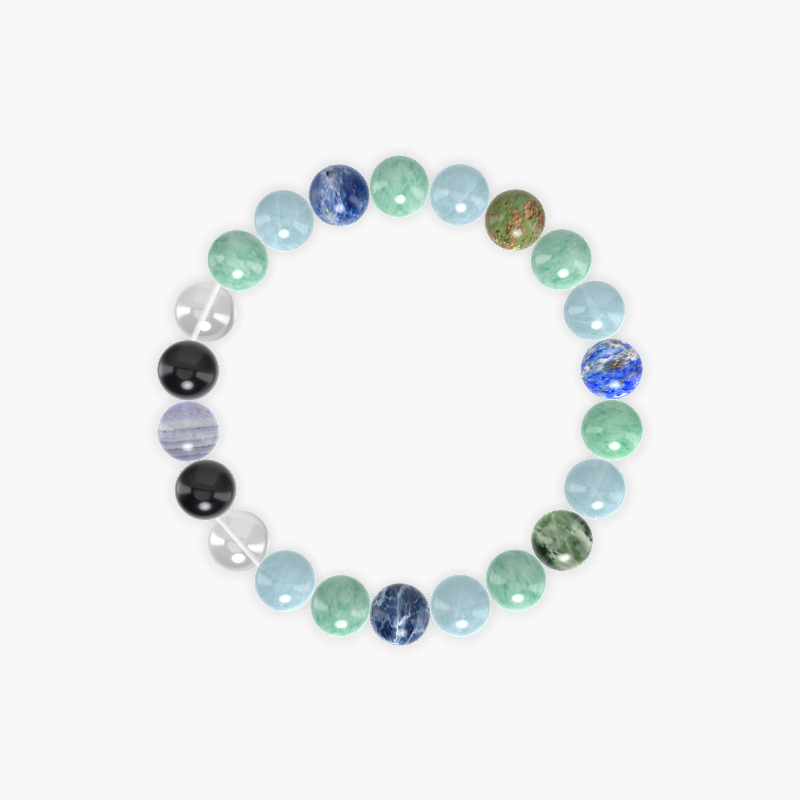 Aquamarine, Green Jade, Sodalite and more Gemstone Bracelet