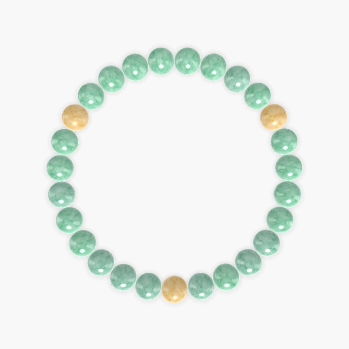 Green Jade and Yellow Jade Bracelet