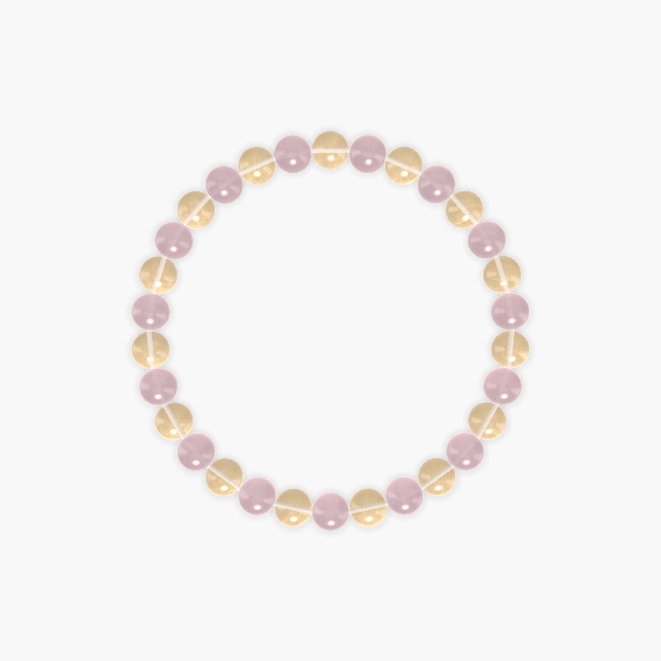 Heart Balance Abundance - Rose Quartz and Citrine Bracelet