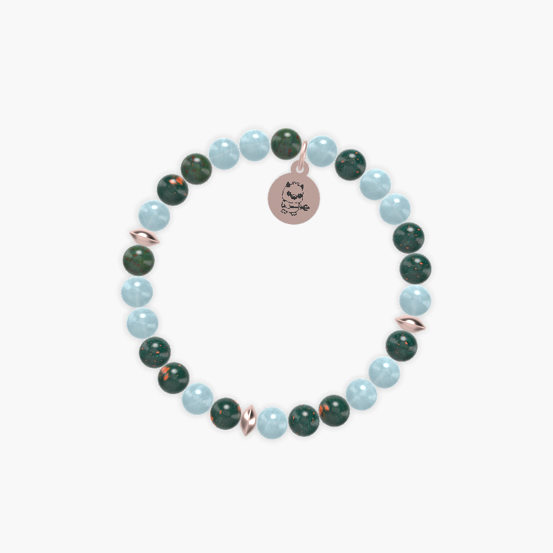 Bloodstone and Aquamarine Bracelet