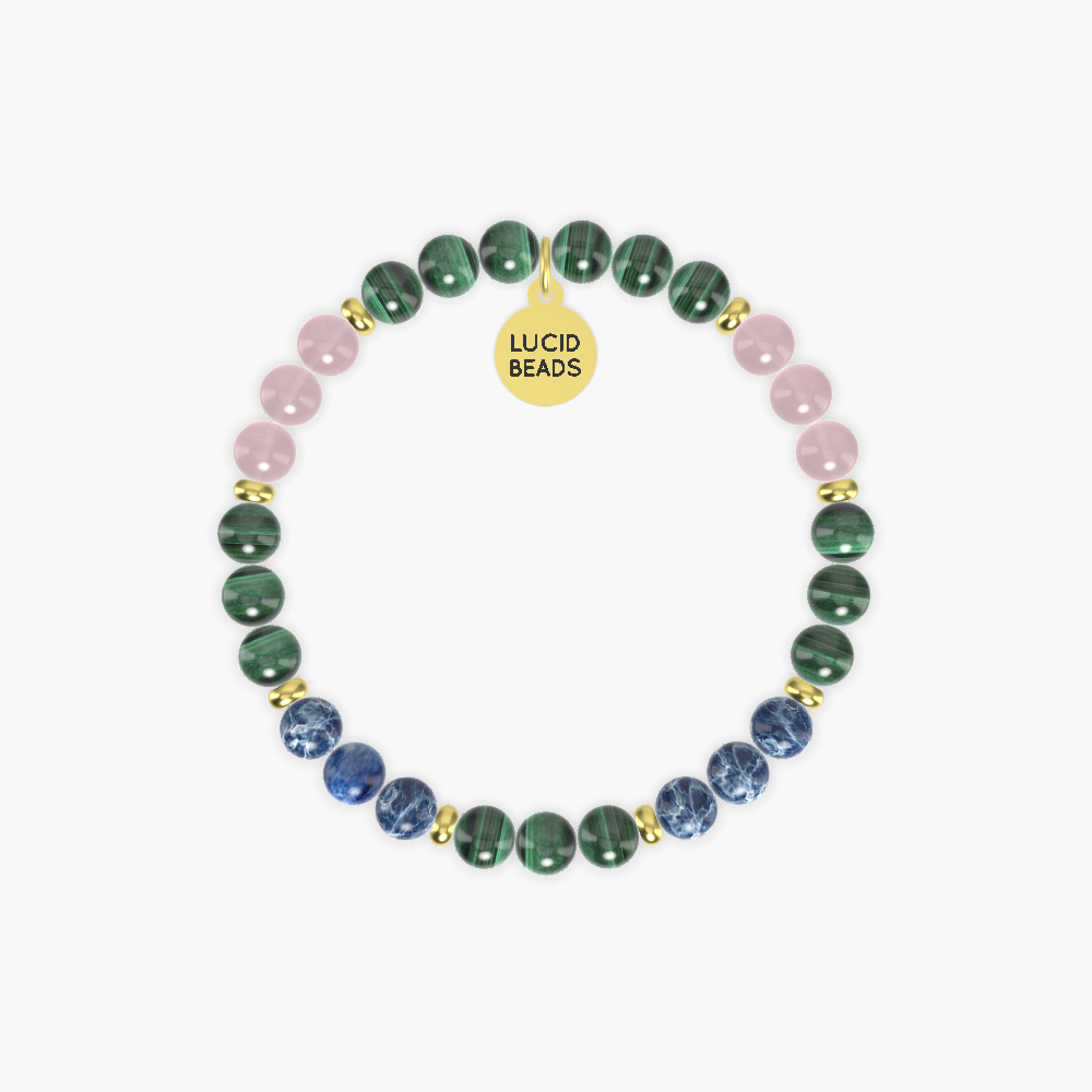 Malachite, Sodalite and Rose Quartz Bracelet