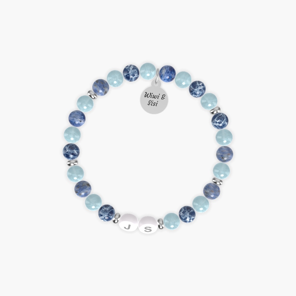 Aquamarine and Sodalite Bracelet