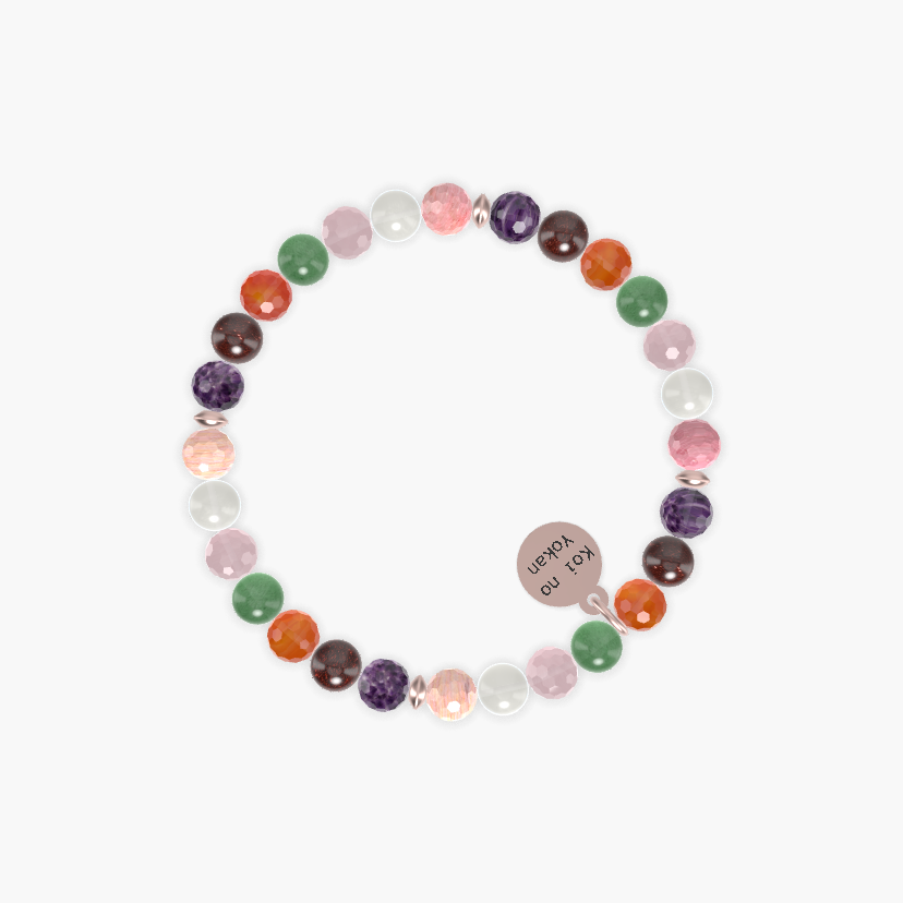Rhodonite, Moonstone, Rose Quartz and more Gemstone Bracelet