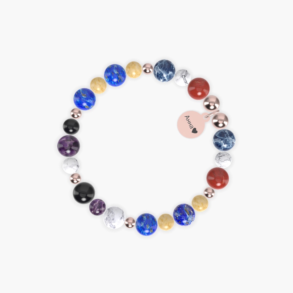 Lapis Lazuli, Yellow Jade, Howlite and more Gemstone Bracelet
