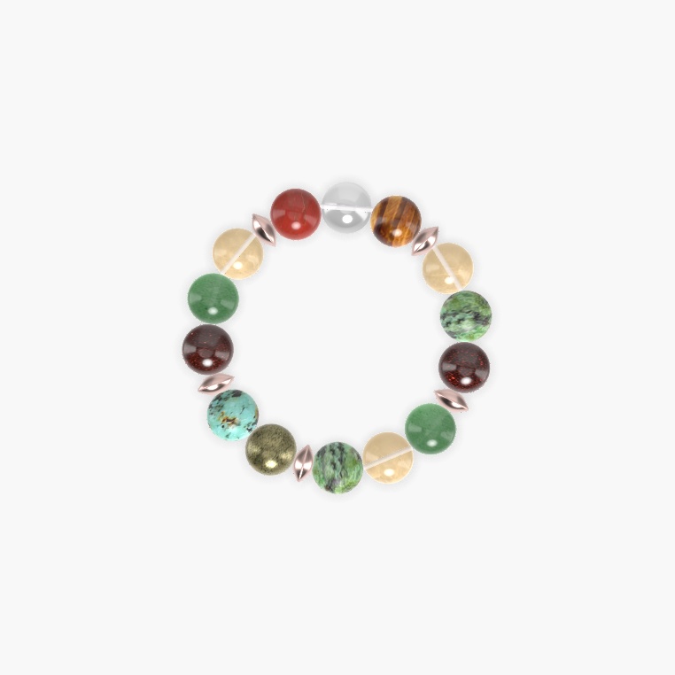 African Turquoise, Citrine, Aventurine and more Gemstone Bracelet
