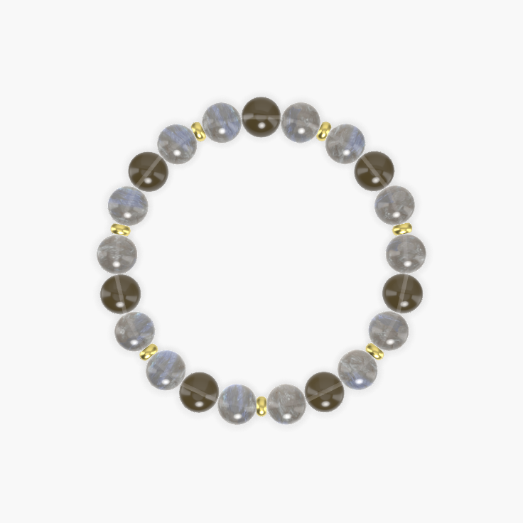 Labradorite and Smoky Quartz Bracelet