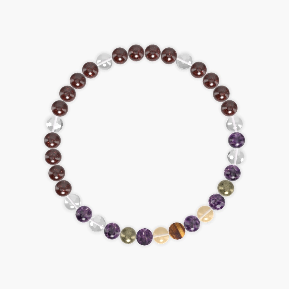Garnet, Amethyst, Clear Quartz and more Gemstone Bracelet