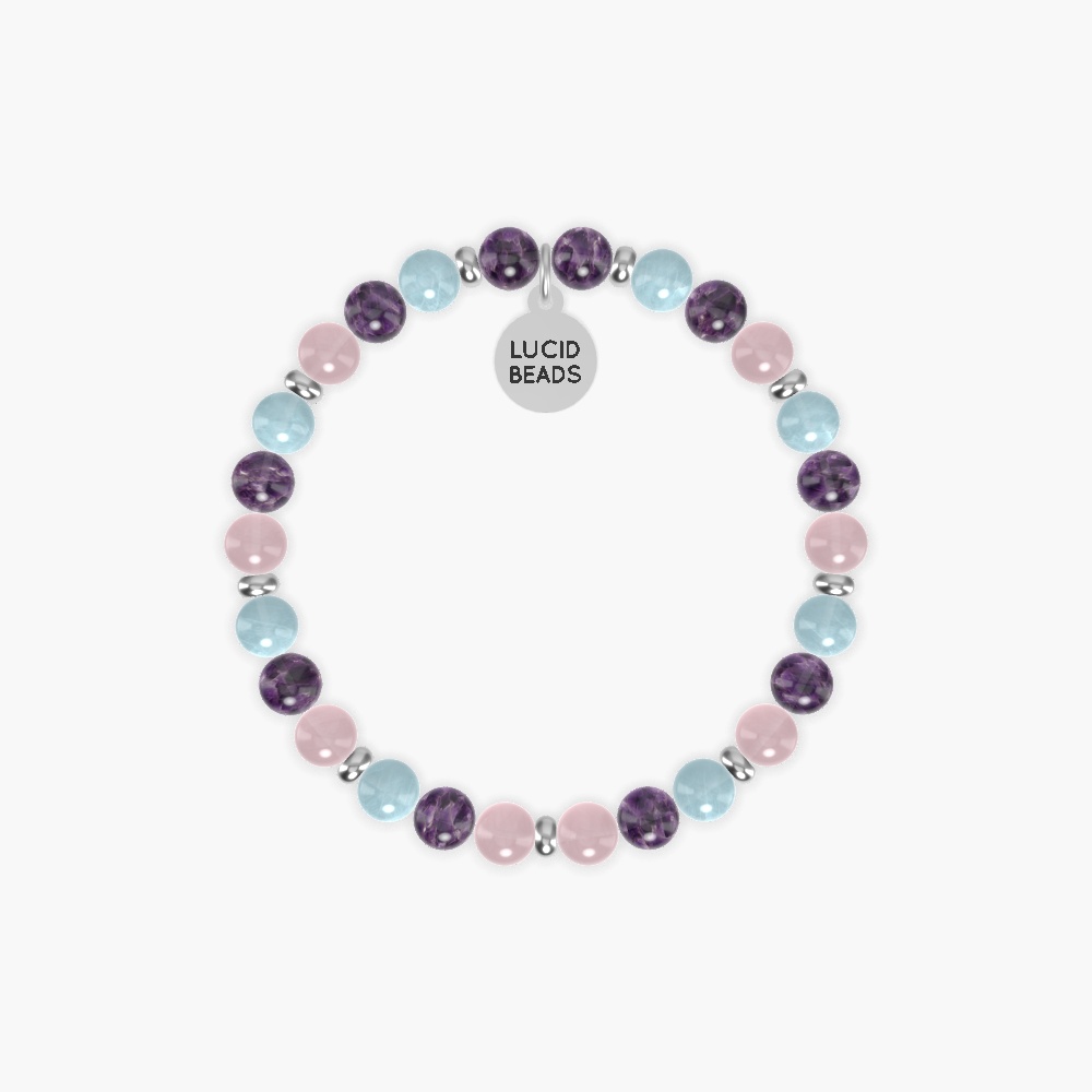 Amethyst, Rose Quartz and Aquamarine Bracelet