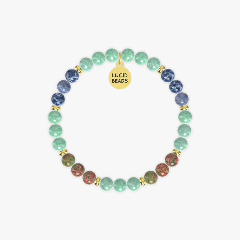 Green Jade, Unakite and Sodalite Bracelet