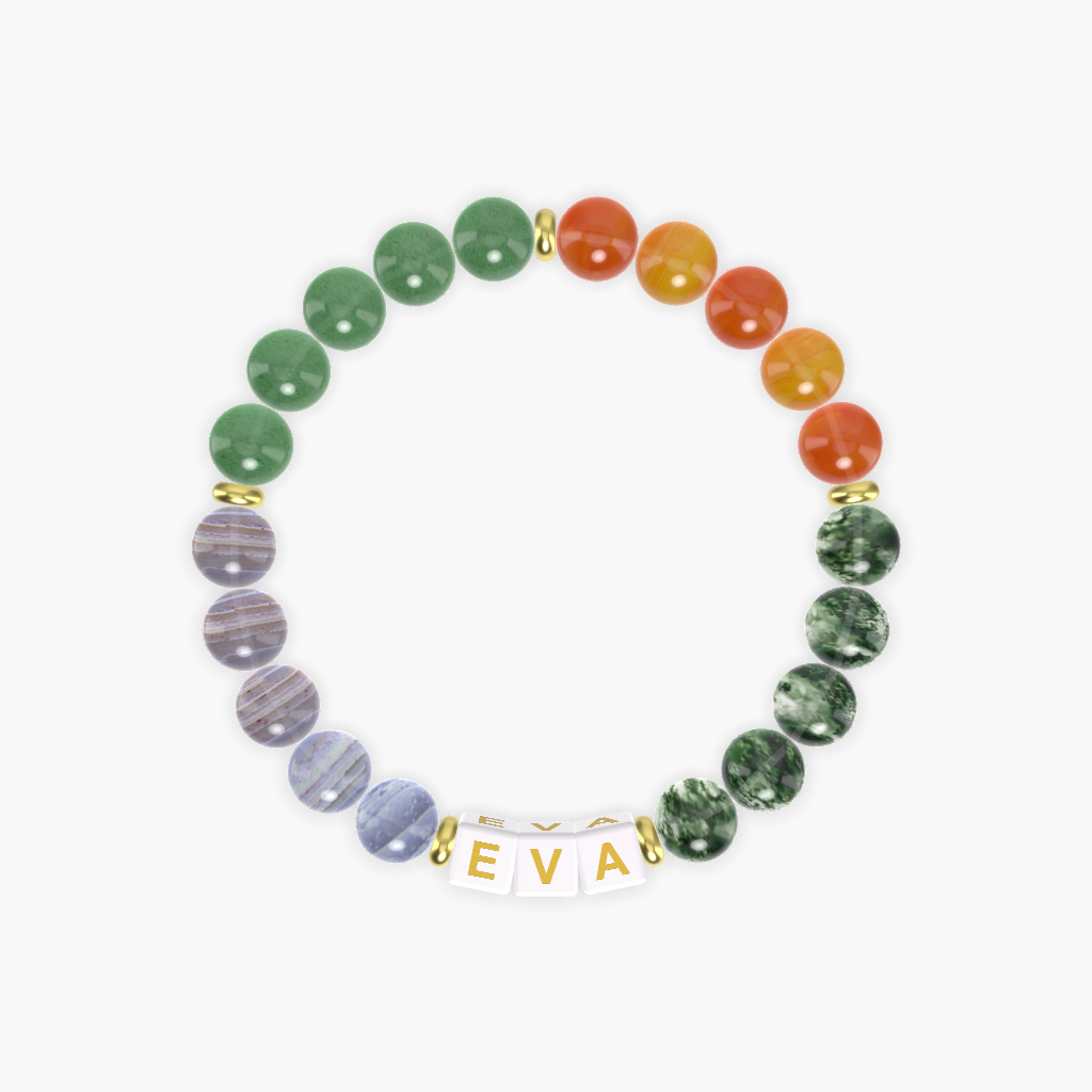 Moss Agate, Carnelian, Aventurine and more Gemstone Bracelet