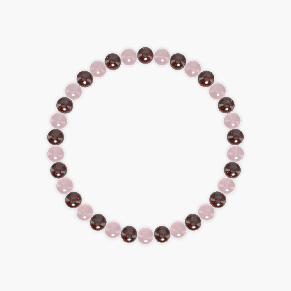 Eternal Embrace - Rose Quartz and Garnet Bracelet