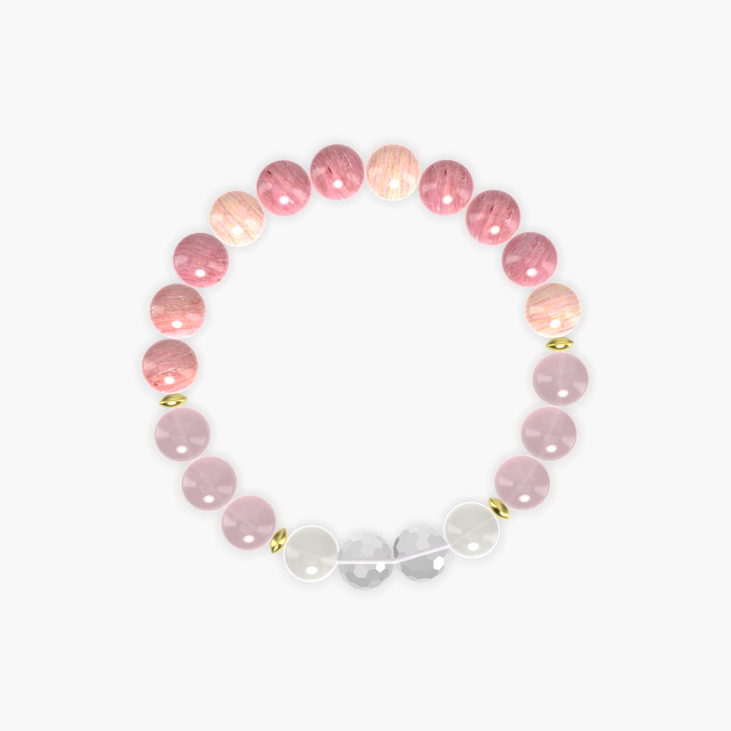 Rhodonite, Rose Quartz, Clear Quartz and more Gemstone Bracelet