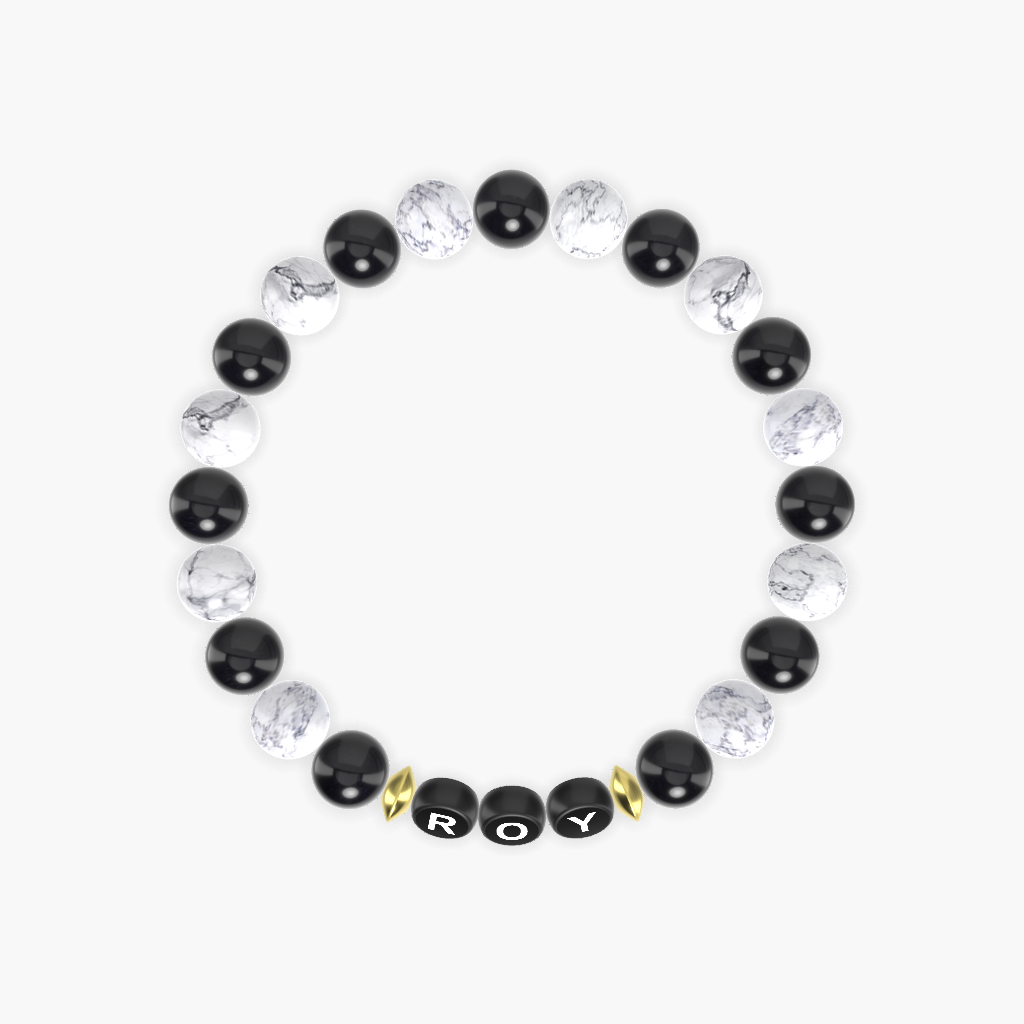 Black Obsidian and Howlite Bracelet