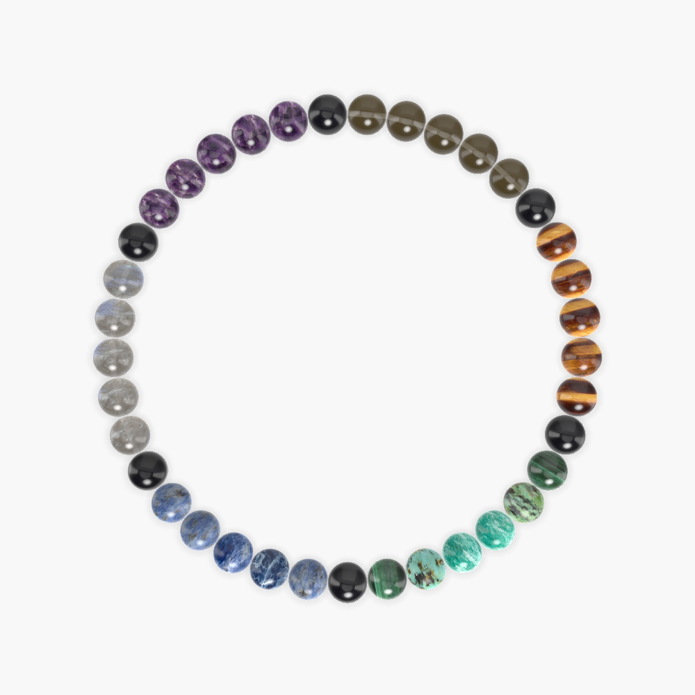 Tiger Eye, Smoky Quartz, Amethyst and more Gemstone Bracelet