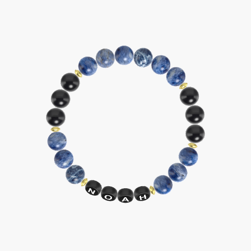 Sodalite and Black Obsidian Bracelet