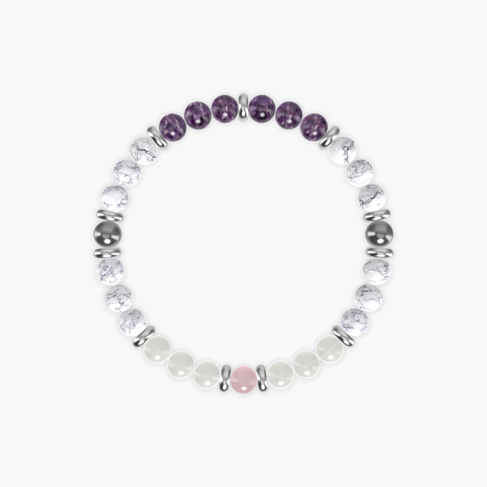 Howlite, Moonstone, Amethyst and more Gemstone Bracelet
