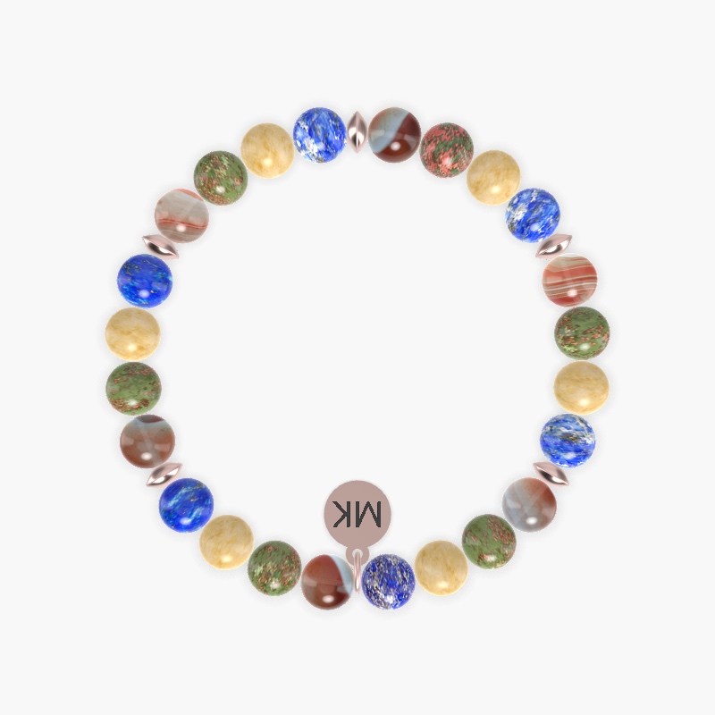 Lapis Lazuli, Yellow Jade, Unakite and more Gemstone Bracelet