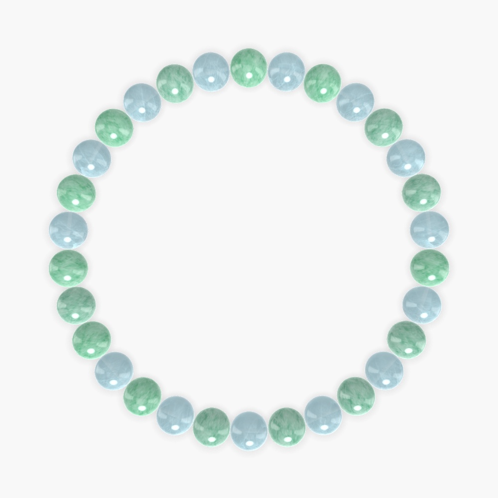 Green Jade and Aquamarine Bracelet