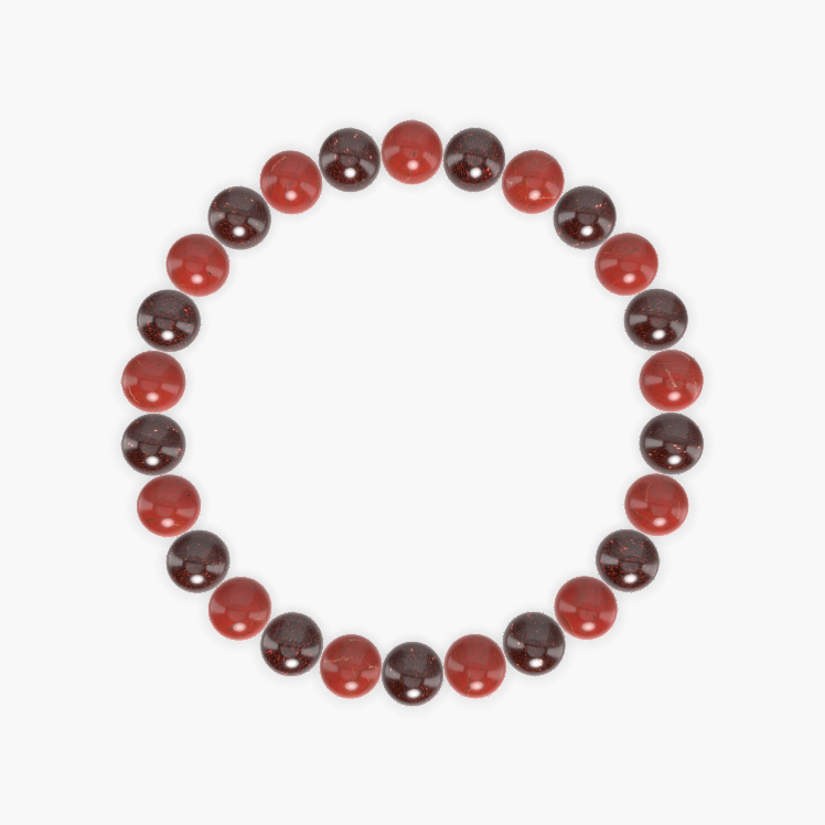 Garnet and Red Jasper Bracelet