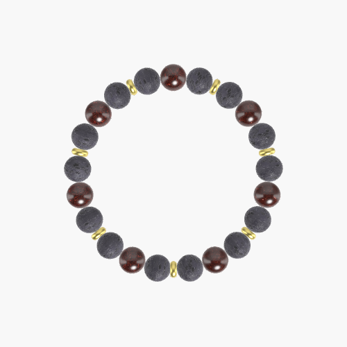 Lava Rock and Garnet Bracelet