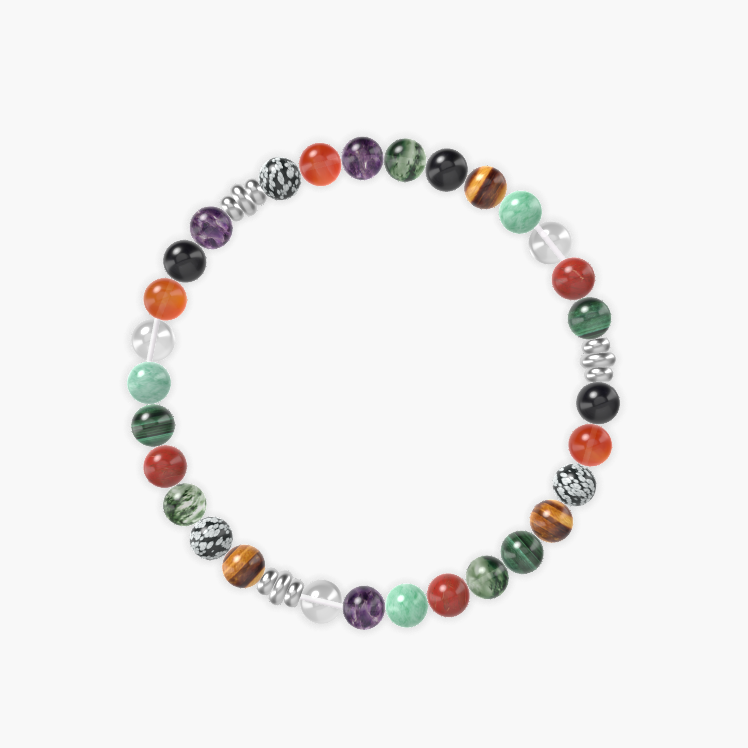 Amethyst, Black Tourmaline, Carnelian and more Gemstone Bracelet
