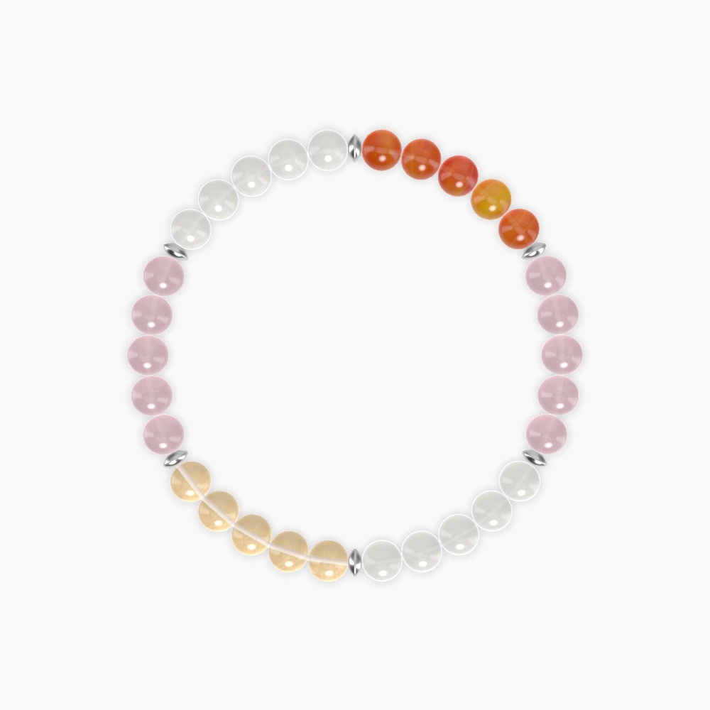 Moonstone, Rose Quartz, Carnelian and more Gemstone Bracelet