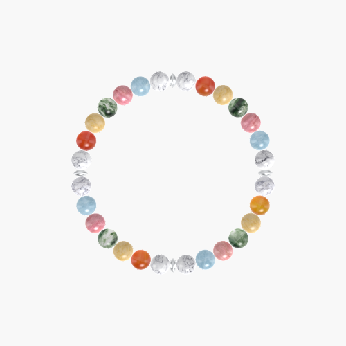 Howlite, Aquamarine, Rhodonite and more Gemstone Bracelet