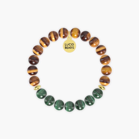 Tiger Eye and Malachite Bracelet