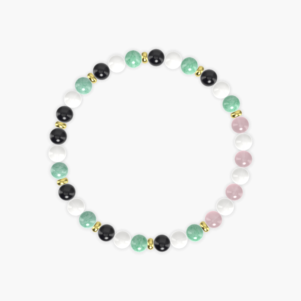 White Jade, Black Obsidian, Green Jade and more Gemstone Bracelet