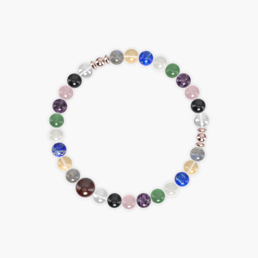 Rose Quartz, Amethyst, Aventurine and more Gemstone Bracelet