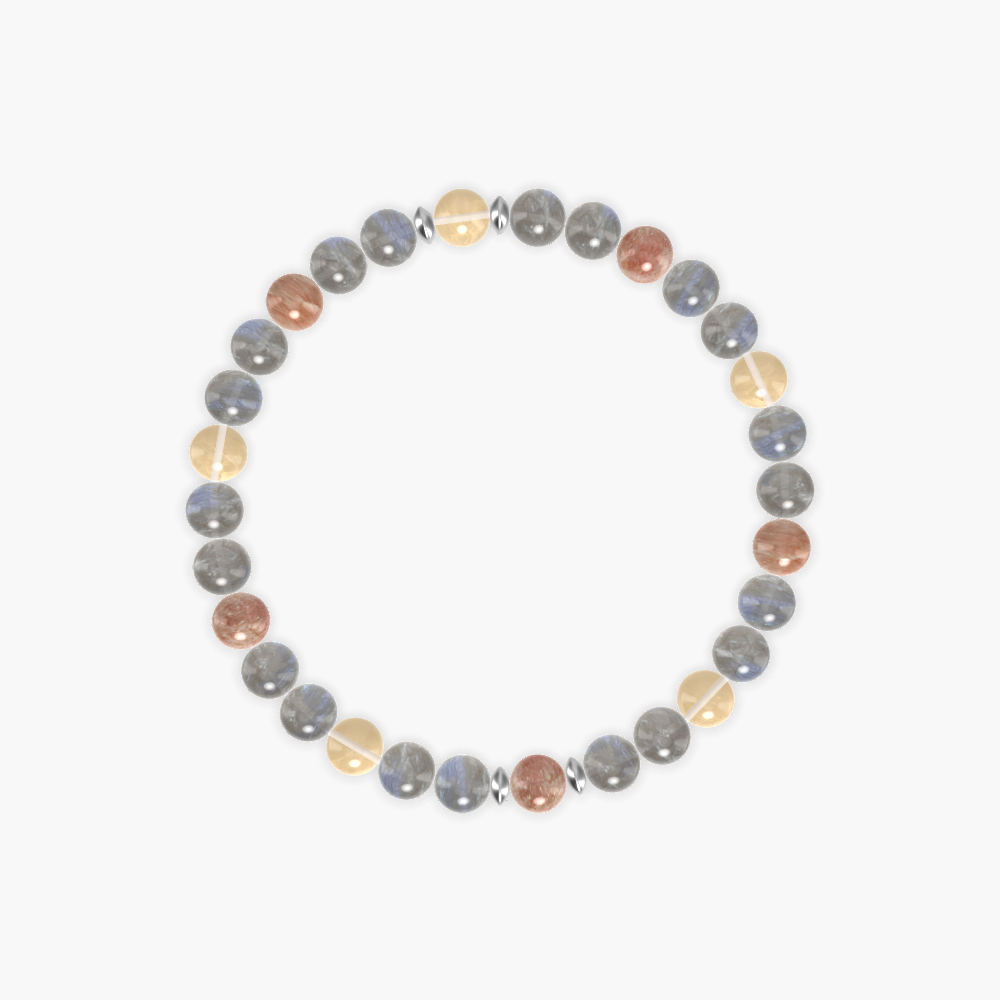 Labradorite, Sunstone and Citrine Bracelet