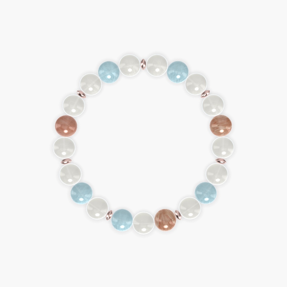 Moonstone, Aquamarine and Sunstone Bracelet