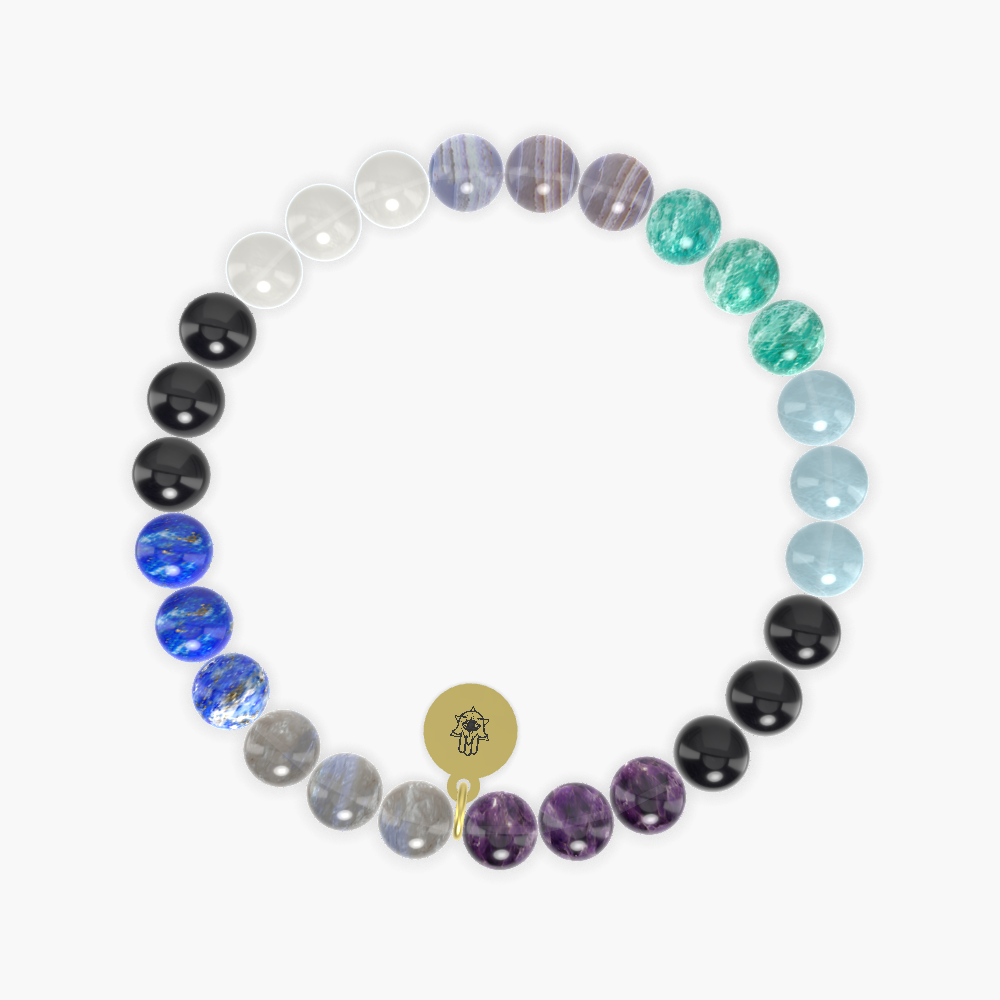 Amethyst, Black Obsidian, Aquamarine and more Gemstone Bracelet