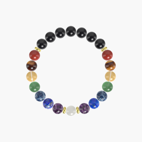 Black Obsidian, Amethyst, Lapis Lazuli and more Gemstone Bracelet