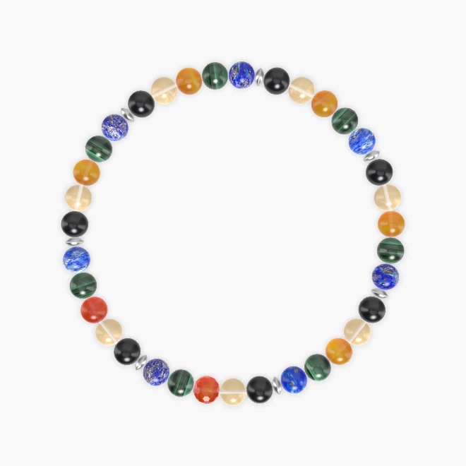 Citrine, Black Tourmaline, Lapis Lazuli and more Gemstone Bracelet