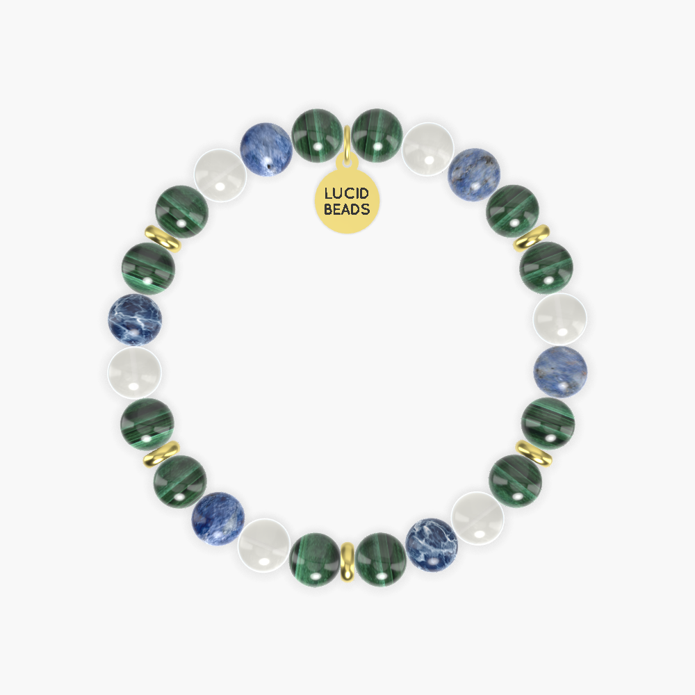 Malachite, Sodalite and Moonstone Bracelet